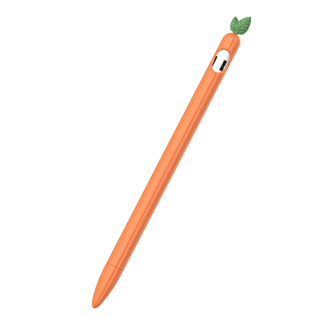 For Apple Pencil 1 Contrasting Color Mint Leaf Silicone Non-slip Protective Cover(Orange)-garmade.com