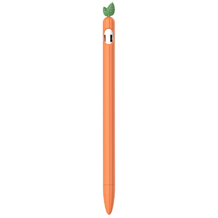 For Apple Pencil 1 Contrasting Color Mint Leaf Silicone Non-slip Protective Cover(Orange)-garmade.com