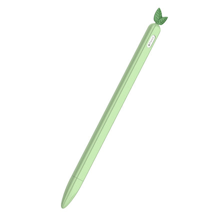 For Apple Pencil 2 Contrasting Color Mint Leaf Silicone Non-slip Protective Cover(Green)-garmade.com