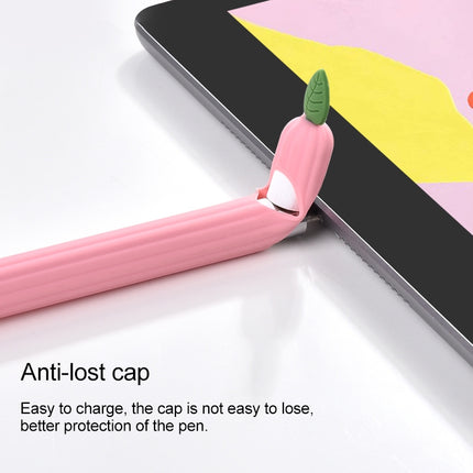 For Apple Pencil 2 Contrasting Color Mint Leaf Silicone Non-slip Protective Cover(Purple)-garmade.com