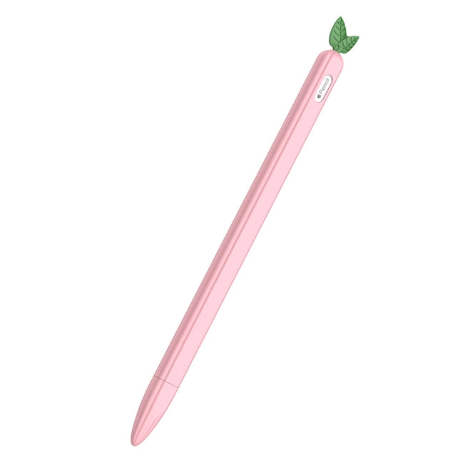 For Apple Pencil 2 Contrasting Color Mint Leaf Silicone Non-slip Protective Cover(Pink)-garmade.com