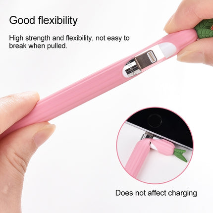 For Apple Pencil 2 Contrasting Color Mint Leaf Silicone Non-slip Protective Cover(Pink)-garmade.com