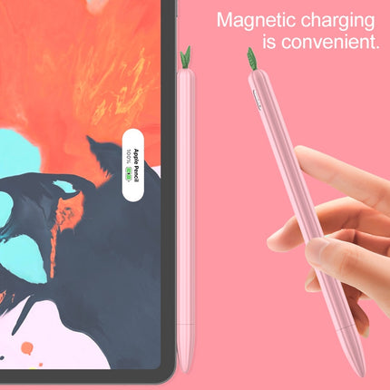 For Apple Pencil 2 Contrasting Color Mint Leaf Silicone Non-slip Protective Cover(Pink)-garmade.com