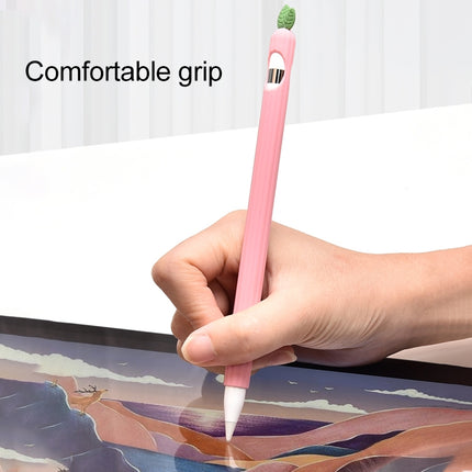 For Apple Pencil 2 Contrasting Color Mint Leaf Silicone Non-slip Protective Cover(Pink)-garmade.com