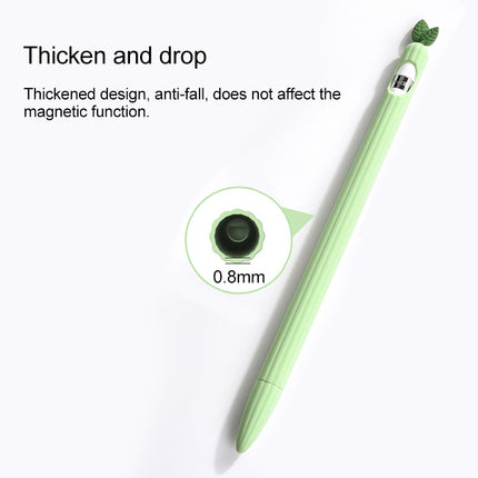 For Apple Pencil 2 Contrasting Color Mint Leaf Silicone Non-slip Protective Cover(Yellow)-garmade.com