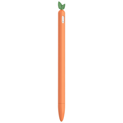 For Apple Pencil 2 Contrasting Color Mint Leaf Silicone Non-slip Protective Cover(Orange)-garmade.com