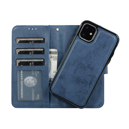 KLT888-2 Retro 2 in 1 Detachable Magnetic Horizontal Flip TPU + PU Leather Case with Holder & Card Slots & Photo Frame & Wallet(Dark Blue)-garmade.com