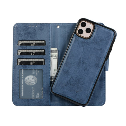For iPhone 11 Pro KLT888-2 Retro 2 in 1 Detachable Magnetic Horizontal Flip TPU + PU Leather Case with Holder & Card Slots & Photo Frame & Wallet(Dark Blue)-garmade.com