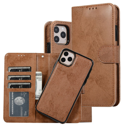 For iPhone 11 Pro KLT888-2 Retro 2 in 1 Detachable Magnetic Horizontal Flip TPU + PU Leather Case with Holder & Card Slots & Photo Frame & Wallet(Brown)-garmade.com