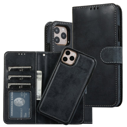For iPhone 11 Pro Max KLT888-2 Retro 2 in 1 Detachable Magnetic Horizontal Flip TPU + PU Leather Case with Holder & Card Slots & Photo Frame & Wallet(Black)-garmade.com
