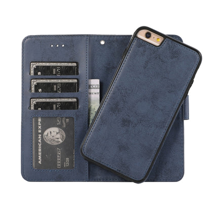 For iPhone 6 KLT888-2 Retro 2 in 1 Detachable Magnetic Horizontal Flip TPU + PU Leather Case with Holder & Card Slots & Photo Frame & Wallet(Dark Blue)-garmade.com
