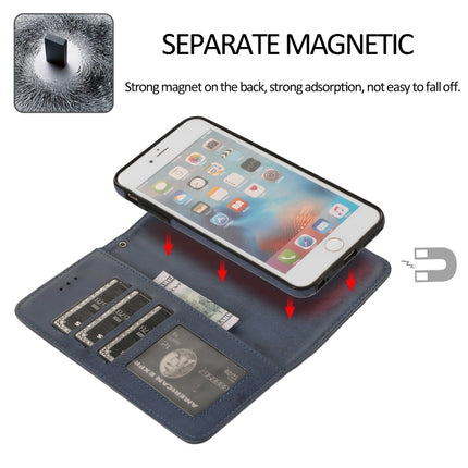 For iPhone 6 KLT888-2 Retro 2 in 1 Detachable Magnetic Horizontal Flip TPU + PU Leather Case with Holder & Card Slots & Photo Frame & Wallet(Dark Blue)-garmade.com