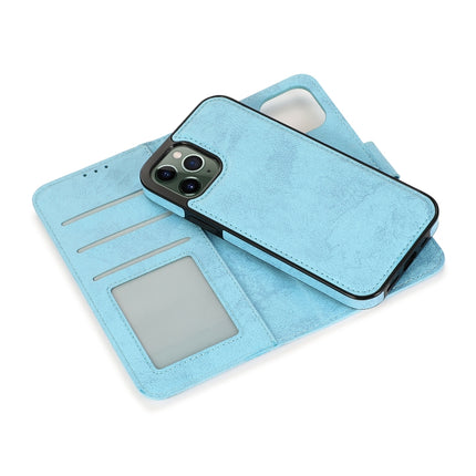 For iPhone 12 mini KLT888-2 Retro 2 in 1 Detachable Magnetic Horizontal Flip TPU + PU Leather Case with Holder & Card Slots & Photo Frame & Wallet(Sky Blue)-garmade.com