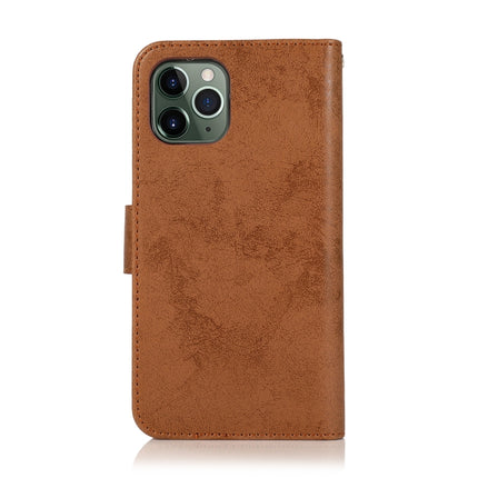 For iPhone 12 mini KLT888-2 Retro 2 in 1 Detachable Magnetic Horizontal Flip TPU + PU Leather Case with Holder & Card Slots & Photo Frame & Wallet(Brown)-garmade.com