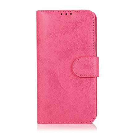 For iPhone 12 Pro Max KLT888-2 Retro 2 in 1 Detachable Magnetic Horizontal Flip TPU + PU Leather Case with Holder & Card Slots & Photo Frame & Wallet(Rose Red)-garmade.com