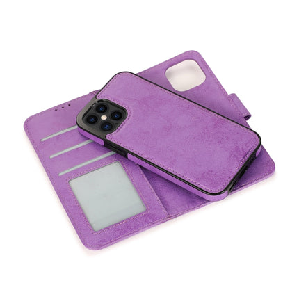 For iPhone 12 Pro Max KLT888-2 Retro 2 in 1 Detachable Magnetic Horizontal Flip TPU + PU Leather Case with Holder & Card Slots & Photo Frame & Wallet(Purple)-garmade.com