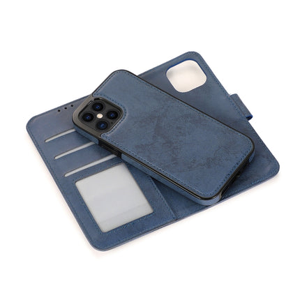 For iPhone 12 Pro Max KLT888-2 Retro 2 in 1 Detachable Magnetic Horizontal Flip TPU + PU Leather Case with Holder & Card Slots & Photo Frame & Wallet(Dark Blue)-garmade.com