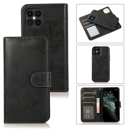 For iPhone 12 Pro Max KLT888-2 Retro 2 in 1 Detachable Magnetic Horizontal Flip TPU + PU Leather Case with Holder & Card Slots & Photo Frame & Wallet(Black)-garmade.com