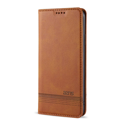 For iPhone 12 Pro Max AZNS Magnetic Calf Texture Horizontal Flip Leather Case with Card Slots & Holder & Wallet(Light Brown)-garmade.com