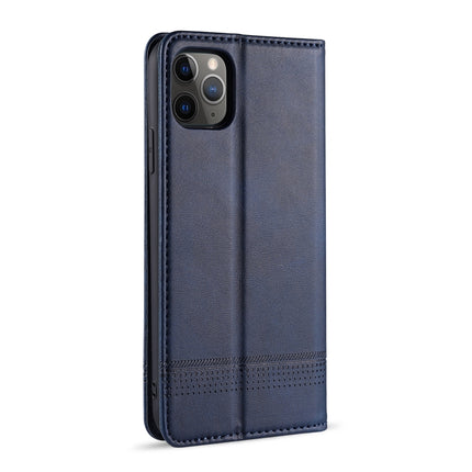For iPhone 12 Pro Max AZNS Magnetic Calf Texture Horizontal Flip Leather Case with Card Slots & Holder & Wallet(Dark Blue)-garmade.com