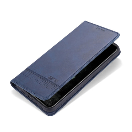 For iPhone 12 Pro Max AZNS Magnetic Calf Texture Horizontal Flip Leather Case with Card Slots & Holder & Wallet(Dark Blue)-garmade.com