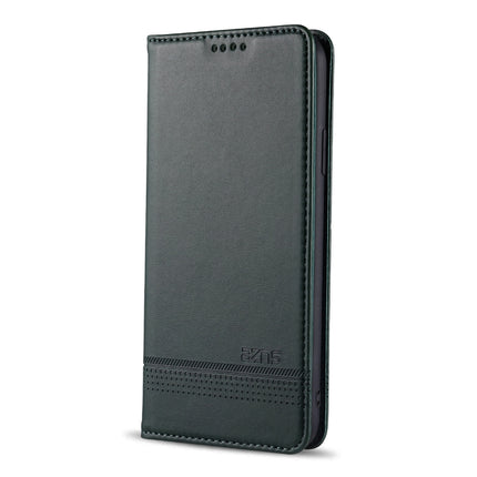 For iPhone 12 Pro Max AZNS Magnetic Calf Texture Horizontal Flip Leather Case with Card Slots & Holder & Wallet(Dark Green)-garmade.com