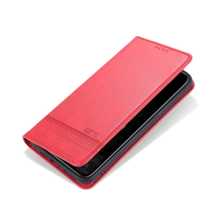 For iPhone 12 Pro Max AZNS Magnetic Calf Texture Horizontal Flip Leather Case with Card Slots & Holder & Wallet(Red)-garmade.com
