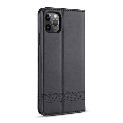For iPhone 12 / 12 Pro AZNS Magnetic Calf Texture Horizontal Flip Leather Case with Card Slots & Holder & Wallet(Black)-garmade.com
