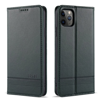 For iPhone 12 mini AZNS Magnetic Calf Texture Horizontal Flip Leather Case with Card Slots & Holder & Wallet(Dark Green)-garmade.com