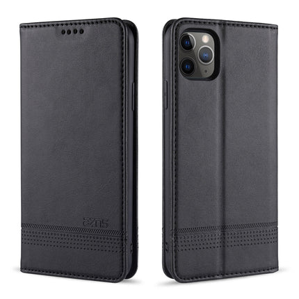 For iPhone 12 mini AZNS Magnetic Calf Texture Horizontal Flip Leather Case with Card Slots & Holder & Wallet(Black)-garmade.com