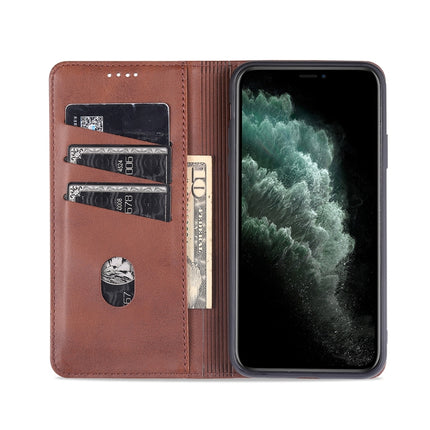 For iPhone 11 Pro Max AZNS Magnetic Calf Texture Horizontal Flip Leather Case with Card Slots & Holder & Wallet(Dark Brown)-garmade.com