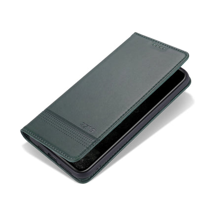 For iPhone 11 Pro Max AZNS Magnetic Calf Texture Horizontal Flip Leather Case with Card Slots & Holder & Wallet(Dark Green)-garmade.com