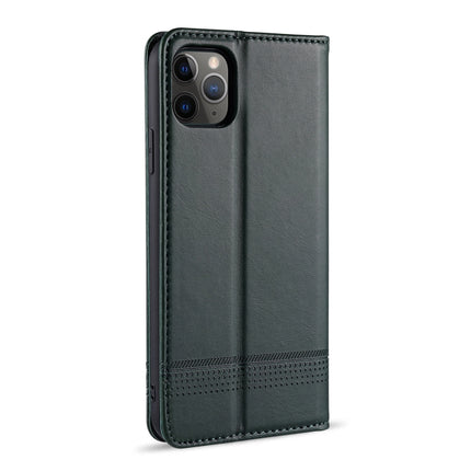 For iPhone 11 Pro AZNS Magnetic Calf Texture Horizontal Flip Leather Case with Card Slots & Holder & Wallet(Dark Green)-garmade.com