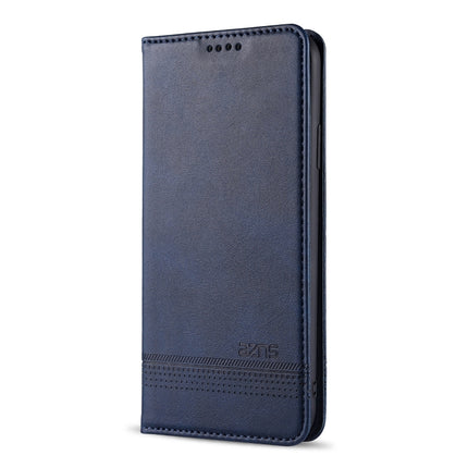 For iPhone 11 AZNS Magnetic Calf Texture Horizontal Flip Leather Case with Card Slots & Holder & Wallet(Dark Blue)-garmade.com