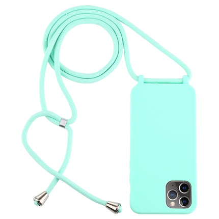 For iPhone 12 / 12 Pro Candy Colors TPU Protective Case with Lanyard(Mint Green)-garmade.com