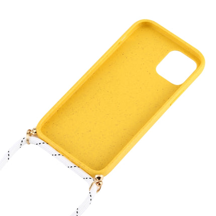 For iPhone 12 / 12 Pro Wheat TPU Protective Case with Lanyard(Yellow)-garmade.com