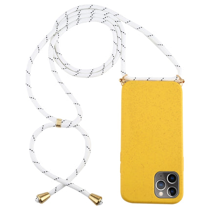 For iPhone 12 Pro Max Wheat TPU Protective Case with Lanyard(Yellow)-garmade.com