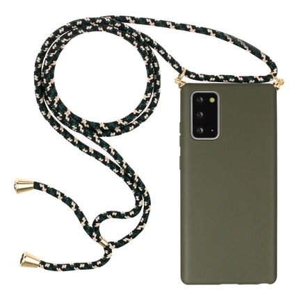 For Samsung Galaxy Note20 Wheat Straw Material + TPU Protective Case with Lanyard(Army Green)-garmade.com