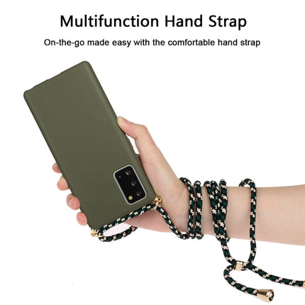 For Samsung Galaxy Note20 Wheat Straw Material + TPU Protective Case with Lanyard(Army Green)-garmade.com