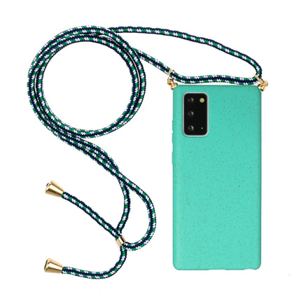 For Samsung Galaxy Note20 Wheat Straw Material + TPU Protective Case with Lanyard(Green)-garmade.com
