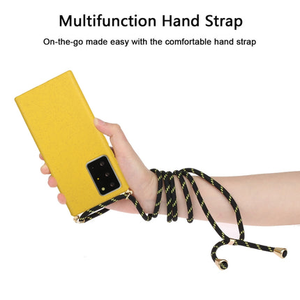 For Samsung Galaxy Note20 Ultra Wheat Straw Material + TPU Protective Case with Lanyard(Yellow)-garmade.com