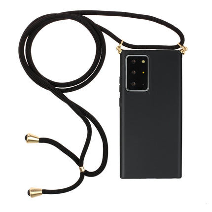 For Samsung Galaxy Note20 Ultra Wheat Straw Material + TPU Protective Case with Lanyard(Black)-garmade.com