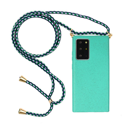 For Samsung Galaxy Note20 Ultra Wheat Straw Material + TPU Protective Case with Lanyard(Green)-garmade.com