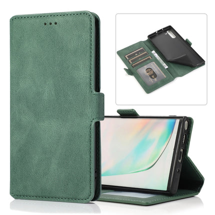 For Samsung Galaxy Note 10 Retro Magnetic Closing Clasp Horizontal Flip Leather Case with Holder & Card Slots & Photo Frame & Wallet(Green)-garmade.com