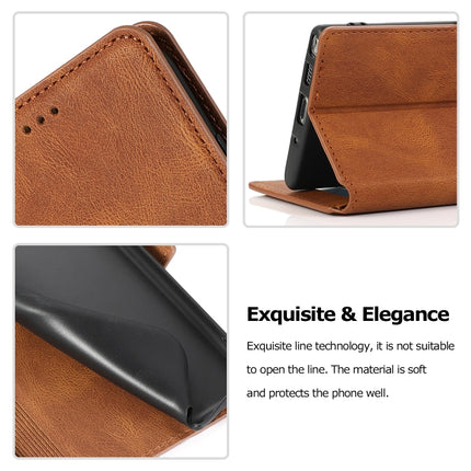 For Samsung Galaxy Note 10 Retro Magnetic Closing Clasp Horizontal Flip Leather Case with Holder & Card Slots & Photo Frame & Wallet(Brown)-garmade.com