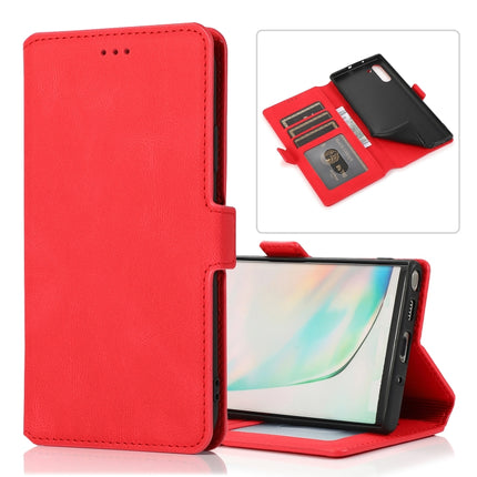 For Samsung Galaxy Note 10 Retro Magnetic Closing Clasp Horizontal Flip Leather Case with Holder & Card Slots & Photo Frame & Wallet(Red)-garmade.com