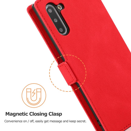 For Samsung Galaxy Note 10 Retro Magnetic Closing Clasp Horizontal Flip Leather Case with Holder & Card Slots & Photo Frame & Wallet(Red)-garmade.com