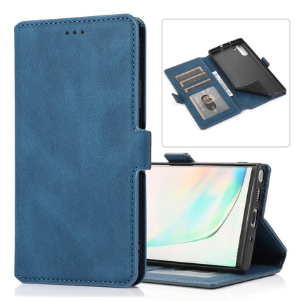 For Samsung Galaxy Note 10 Retro Magnetic Closing Clasp Horizontal Flip Leather Case with Holder & Card Slots & Photo Frame & Wallet(Navy Blue)-garmade.com