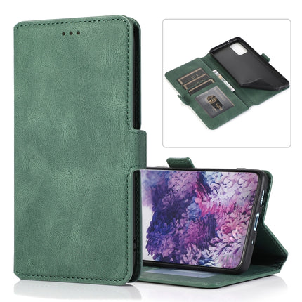 For Samsung Galaxy S20 Plus 5G Retro Magnetic Closing Clasp Horizontal Flip Leather Case with Holder & Card Slots & Photo Frame & Wallet(Green)-garmade.com