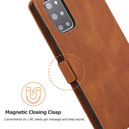 For Samsung Galaxy S20 Plus 5G Retro Magnetic Closing Clasp Horizontal Flip Leather Case with Holder & Card Slots & Photo Frame & Wallet(Brown)-garmade.com